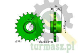 Koło łańcuchowe Z-21 5057020110 Bizon