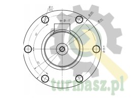 Cylinder hydrauliczny, siłownik, cyklop obrotu CJ5 z kołnierzem Kraj