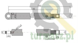 Cylinder hydrauliczny, siłownik, cyklop podpory lewy Kraj