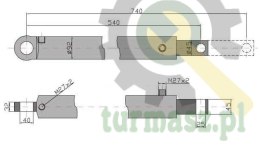 Cylinder hydrauliczny, siłownik, cyklop podpory prawy Kraj