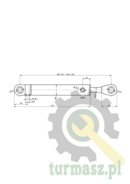 Cylinder hydrauliczny, siłownik ładowacza wysięgnika II CJ2F-80/45/400DG Troll