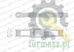 Łańcuch 216B-3Ps zastosowanie Prasa Rolująca Krone 9220100 Waryński ( sprzedawany po 100 )