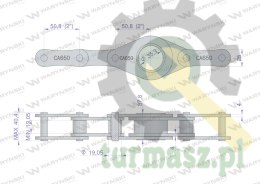 Łańcuch CA650-1 128 ogniw 32 belek zastosowanie Prasa Zwijka Sipma5269077502 5269077500 Waryński