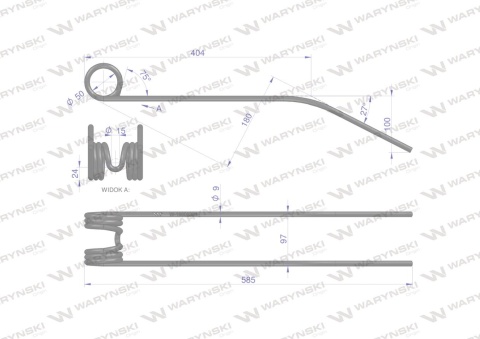 Palec zgrabiarka zastosowanie Deutz Fahr WARYŃSKI W-16606394 Palec zgrabiarka zastosowanie Deutz Fahr WARYŃSKI W-16606394