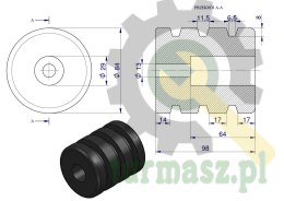 Resor. odbój gumowy otwór mocujący 13mm wysokość 100mm NR-195 Przyczepa