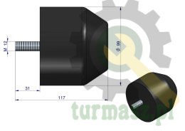 Resor. odbój gumowy śruba M12 wysokość 86mm NR-193 Przyczepa