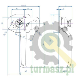 Spinacz zaczep do burt lewy nowy model ZB-16-03 800kg zastosowanie przyczepka SPP