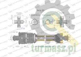 Wał przegubowo-teleskopowy 1010-1560mm 460Nm szerokokątny od st.ciągnika CE seria 3R WARYŃSKI