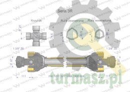 Wał przegubowo-teleskopowy 1210-1900mm 460Nm 50280 CE 2020 seria 3R Waryński WA46-121