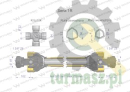 Wał przegubowo-teleskopowy 510-720mm 210Nm 10210 CE 2020 seria 1R WARYŃSKI WA21-51