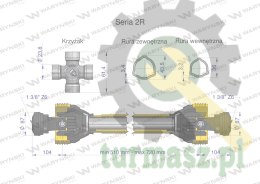 Wał przegubowo-teleskopowy 510-720mm 270Nm 40210 CE 2020 seria 2R WARYŃSKI WA25-51