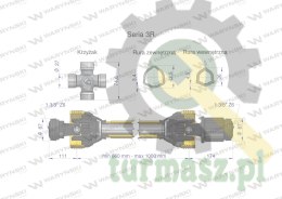 Wał przegubowo-teleskopowy 660-1000mm 460Nm sprzęgło zapadkowe CE 2020 seria 3R WARYŃSKI