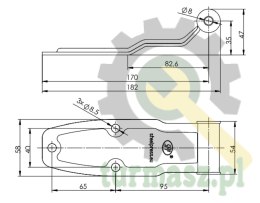 Zawias do zabudowy kompletny HB-04.170-03 zastosowanie przyczepka SPP