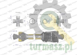 Wał przegubowo-teleskopowy 1010-1540mm 1240Nm szerokokątny CE 2020 seria 8R Waryński