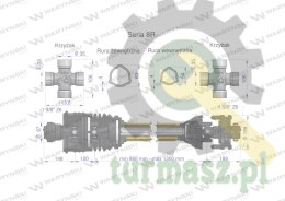 Wał przegubowo-teleskopowy 860-1300mm 1240Nm szerokokątny sprzęgło cierne 2000Nm CE 2020 seria 8R Waryński