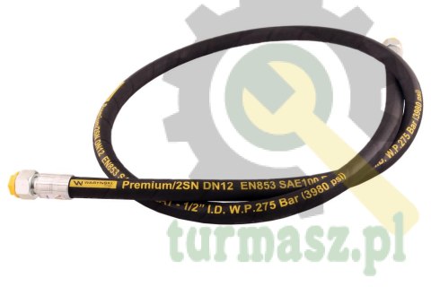 Przewód hydrauliczny 275 bar gwint M22x1.5 proste L-1800mm DN12-2SN (AA-13-1800; P11P11) 27.5MPa Waryński