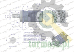 Silnik hydrauliczny orbitalny WMT 320 cm3/obr (200 bar / max.280 bar) Waryński