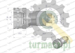 Szybkozłącze hydrauliczne gniazdo M18x1.5 gwint zewnętrzny EURO (9100818G) (ISO 7241-A) Waryński (opakowanie 50szt)