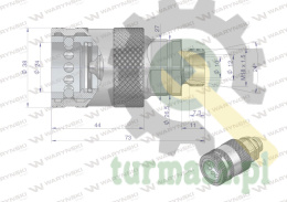 Szybkozłącze hydrauliczne gniazdo M18x1.5 gwint zewnętrzny EURO PUSH-PULL (9100818G) (ISO 7241-A) Waryński