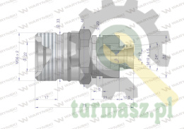 Szybkozłącze hydrauliczne skręcane gniazdo M18x1.5 gwint zewnętrzny 300bar Waryński