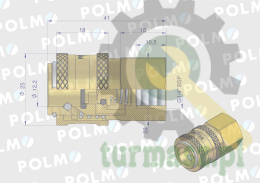 Szybkozłącze pneumatyczne P26 NW7.2 gniazdo 1/4"BSP gwint wewnętrzny POLMO ( sprzedawane po 5 )