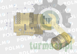 Szybkozłącze pneumatyczne P26 NW7.2 gniazdo 1/4"BSP gwint zewnętrzny POLMO ( sprzedawane po 5 )