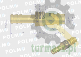 Szybkozłącze pneumatyczne P26 NW7.2 wtyczka pod wąż DN08mm POLMO ( sprzedawane po 5 )
