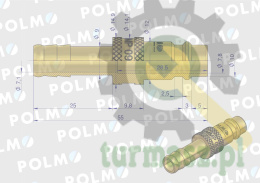 Szybkozłącze pneumatyczne P26 NW7.2 wtyczka pod wąż DN09mm POLMO ( sprzedawane po 5 )