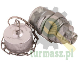 Komplet - Zawór gniazdo (Bizon) M18x1.5 skręcane (ZSR6160101) z gwintowaną pokrywą/osłoną aluminiową Waryński