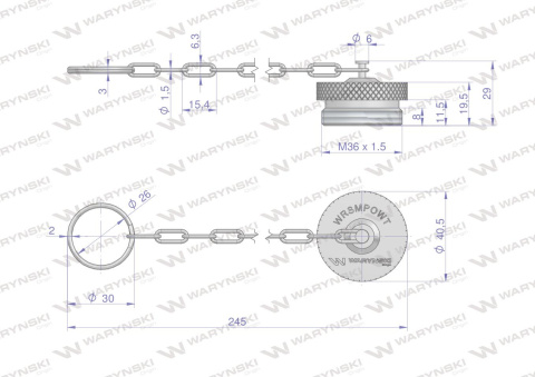 Pokrywa aluminiowa (korek, zaślepka) z gwintem zewnętrznym wkręcany do zaworów skręcanych - wtyczek serii WRS Waryński ( sprzeda Pokrywa aluminiowa (korek, zaślepka) z gwintem zewnętrznym wkręcany do zaworów skręcanych - wtyczek serii WRS Waryński ( sprzeda