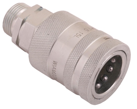 Szybkozłącze hydrauliczne gniazdo z eliminatorem ciśnienia M22x1.5 gwint zew. EURO PUSH-PULL (9100822G) (ISO 7241-A) Waryński Szybkozłącze hydrauliczne gniazdo z eliminatorem ciśnienia M22x1.5 gwint zew. EURO PUSH-PULL (9100822G) (ISO 7241-A) Waryński