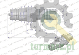 Szybkozłącze hydrauliczne wtyczka long z eliminatorem ciśnienia M20x1.5 gwint zewnętrzny EURO (ISO 7241-A) Waryński