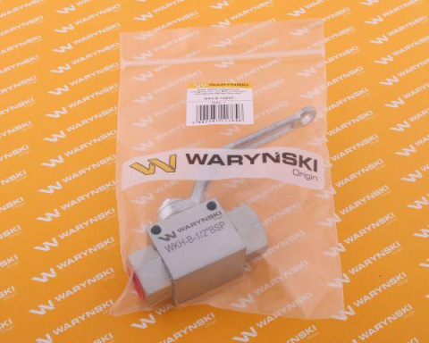 Zawór kulowy hydrauliczny 2-drogowy 2/2 - 1/2"BSP z otworami mocującymi 500 bar Waryński Zawór kulowy hydrauliczny 2-drogowy 2/2 - 1/2"BSP z otworami mocującymi 500 bar Waryński