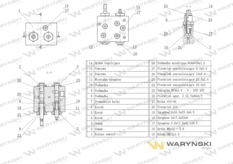 Zawór sterujący zespolony (do kotwiarki) W-450W1 UW1-02-000C3 Waryński Zawór sterujący zespolony (do kotwiarki) W-450W1 UW1-02-000C3 Waryński