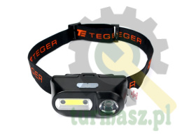Latarka czołówka LED COB 200 Lm z czujnikiem ruchu USB Teger