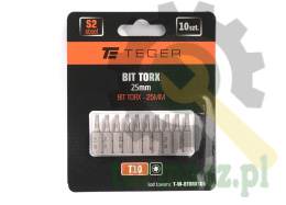 Bit TORX 25 mm/T10 (ZESTAW 10 SZT) / TEGER
