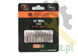 Bit TORX 25 mm/T15 (ZESTAW 10 SZT) / TEGER