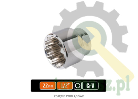 Klucz nasadowy 1/2" dwunastokątny 22 mm / TEGER