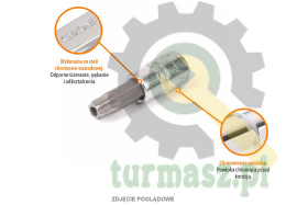 Klucz nasadowy 1/4" z bitem TORX 37 mm/T10 / (z otworem) / TEGER