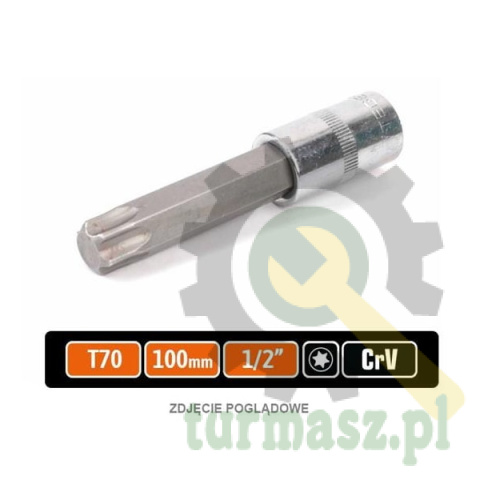 Klucz nasadowy 1/2" z bitem TORX 100 mm/T70 / TEGER