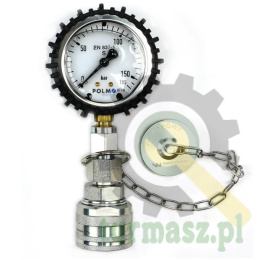Zestaw pomiarowy ciśnienia hydrauliki z manometrem 160 bar wtyczka skręcana Waryński
