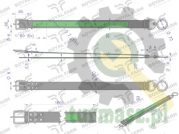 Obroża szeroka, 160 cm x 5 cm z okrętką 10 mm, Royal Farm