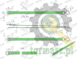 Obroża wąska, 130 cm x 3 cm z okrętką , Royal Farm