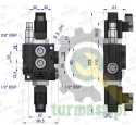 Rozdzielacz hydrauliczny 1-sekcyjny sterowany elektrycznie 12V 40L VOIMA