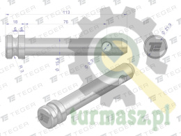 Sworzeń łącznika górnego 15.9x76x113 TEGER