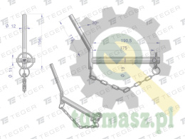 Sworzeń zaczepu z wygiętym uchwytem 19x175 TEGER