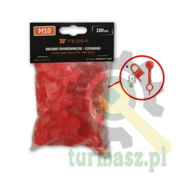 Zestaw osłonek smarowniczki M10 kolor czerwony TEGER (sprzedawane po 100szt.)
