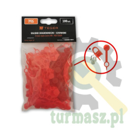 Zestaw osłonek smarowniczki M6 kolor czerwony TEGER (sprzedawane po 100szt.)