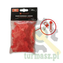Zestaw osłonek smarowniczki M8 kolor czerwony TEGER (sprzedawane po 100szt.)