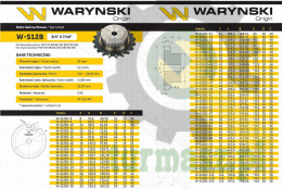 Koło zębate hartowane z kołnierzem 12B-1 (R1 3/4) Z-15 Waryński